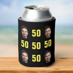Fun Unique 50th Birthday Photo Cool Retro Can Cooler