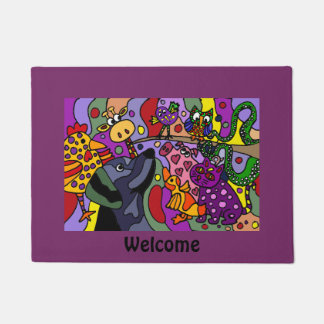 Fun Unique Animals Abstract Doormat