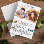 Fun Unique Christmas Family Trivia Photo Collage Holiday Card<br><div class="desc">Celebrate the season with this unique holiday card featuring 4 photos and your family's latest news. Easily customise the text to reflect your news/trivia. Family and friends will have fun guessing the answers to your questions - they can turn over the card to find the correct answers. Fun and unique...</div>