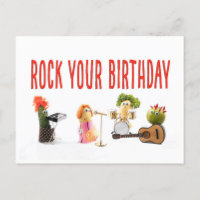 Fun unique cute birthday post card for vegetarians
