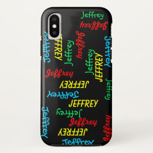 Fun Unique Repeating Names on Black, Personalised Case-Mate iPhone Case