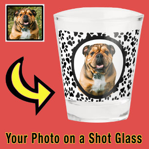 Fun Unique Stocking Stuffer Dog Pup Photo Paw Shot Glass
