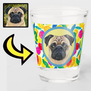 Fun Unique Your Pet Dog Puppy Custom Photo Shot Glass
