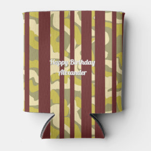 Fun Urban Camouflage Stripe Pattern Birthday Can Cooler