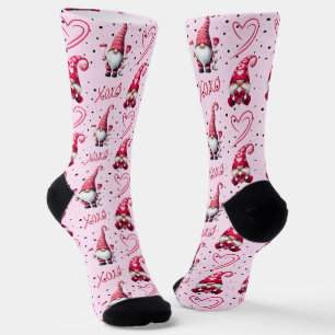 Fun Valentine Gnome Socks