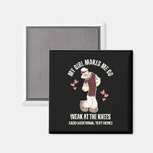 Fun Valentines Day POPEYE Weak At The Knees  Magnet
