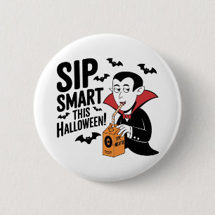 Fun Vampire-Themed Halloween Design 6 Cm Round Badge