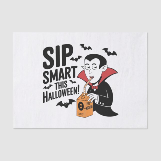 Fun Vampire-Themed Halloween Design Tissue Paper (Front)