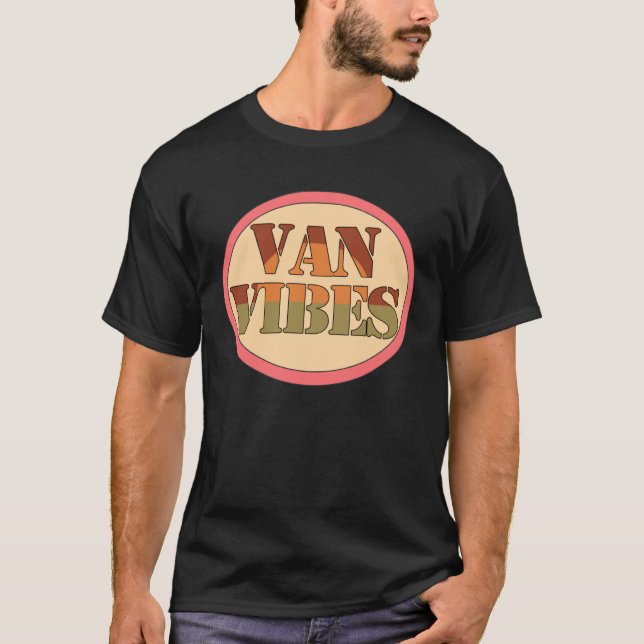 Fun Van Vibes Retro Van Life Camper T-Shirt (Front)