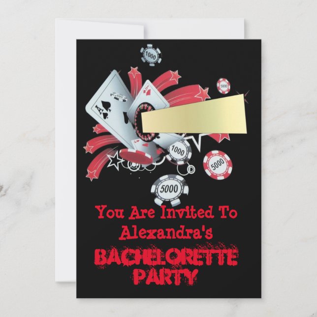 Fun Vegas poker casino chip bachelorette party Invitation (Front)