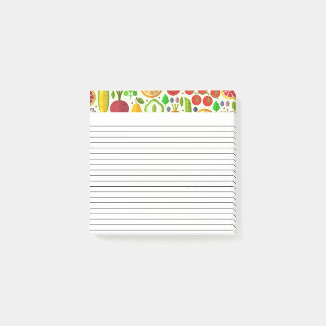 Fun Vegetables Grocery Shopping List Post-it Notes (Front)
