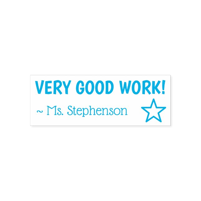 Fun "VERY GOOD WORK!" Teacher Rubber Stamp (Design)