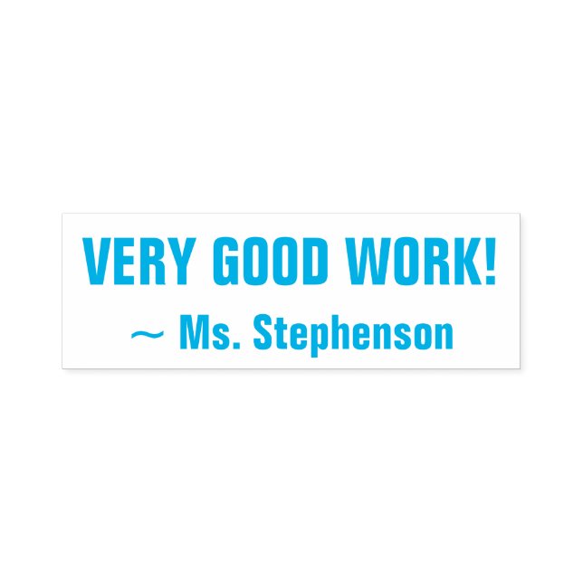 Fun "VERY GOOD WORK!" Tutor Rubber Stamp (Design)