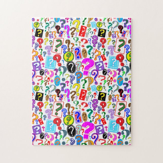 Fun Vibrant Pattern of Question Marks Jigsaw Puzzle (Vertical)
