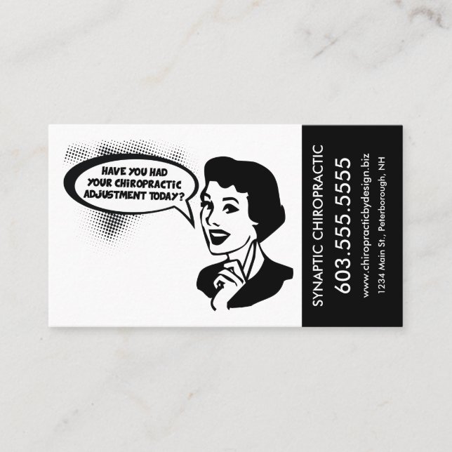 Fun Vintage-Look Chiropractic Ad Appointment Cards (Front)