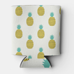 Fun Vintage Pineapple Seamless Illustration. Can Cooler