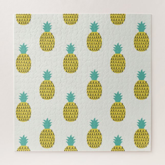 Fun Vintage Pineapple Seamless Illustration. Jigsaw Puzzle (Vertical)