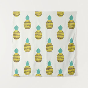 Fun Vintage Pineapple Seamless Illustration. Tapestry