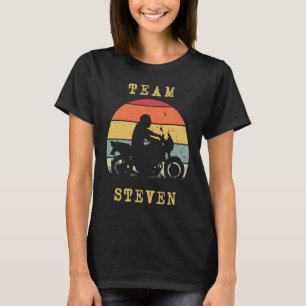 Fun Vintage Retro Sunset Steven Motorcycle Biker R T-Shirt