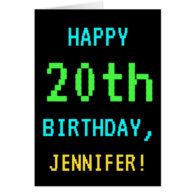 Fun Vintage/Retro Video Game Look 20th Birthday (Front)