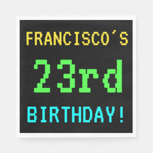 Fun Vintage/Retro Video Game Look 23rd Birthday Napkin
