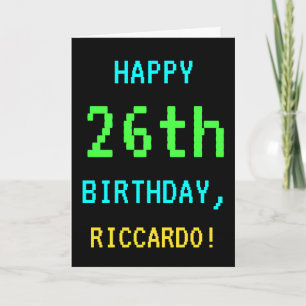 Fun Vintage/Retro Video Game Look 26th Birthday Card