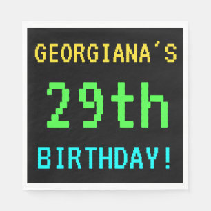 Fun Vintage/Retro Video Game Look 29th Birthday Napkin