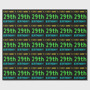 Fun Vintage/Retro Video Game Look 29th Birthday Wrapping Paper