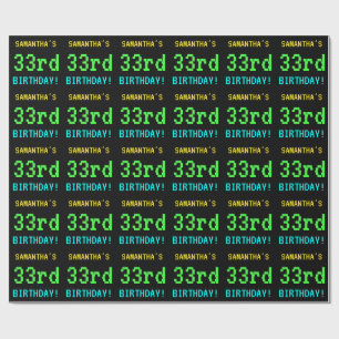 Fun Vintage/Retro Video Game Look 33rd Birthday Wrapping Paper