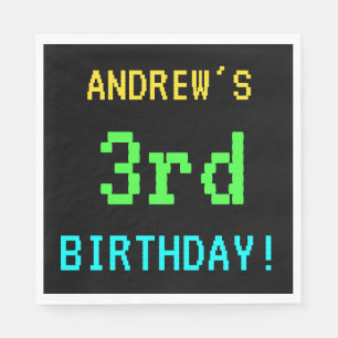 Fun Vintage/Retro Video Game Look 3rd Birthday Napkin