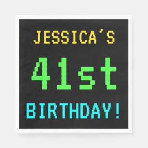 Fun Vintage/Retro Video Game Look 41st Birthday Napkin