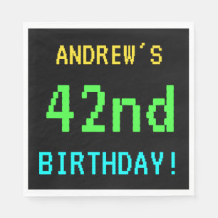 Fun Vintage/Retro Video Game Look 42nd Birthday Napkin