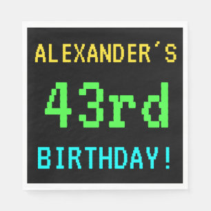 Fun Vintage/Retro Video Game Look 43rd Birthday Napkin