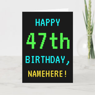 Fun Vintage/Retro Video Game Look 47th Birthday Card