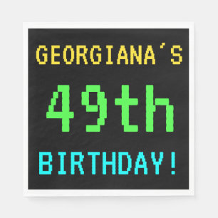 Fun Vintage/Retro Video Game Look 49th Birthday Napkin