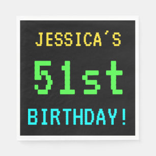 Fun Vintage/Retro Video Game Look 51st Birthday Napkin