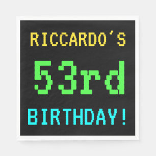 Fun Vintage/Retro Video Game Look 53rd Birthday Napkin