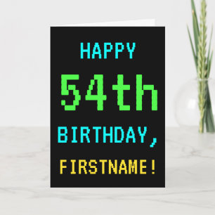 Fun Vintage/Retro Video Game Look 54th Birthday Card