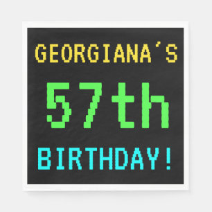 Fun Vintage/Retro Video Game Look 57th Birthday Napkin