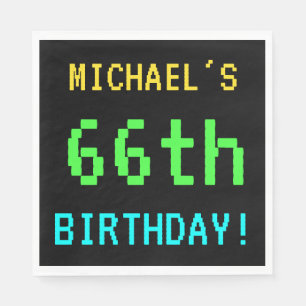 Fun Vintage/Retro Video Game Look 66th Birthday Napkin