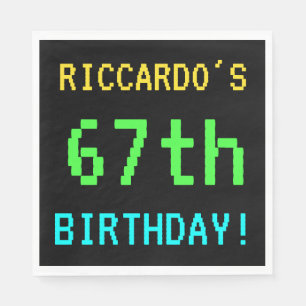 Fun Vintage/Retro Video Game Look 67th Birthday Napkin