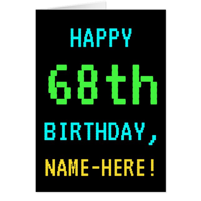 Fun Vintage/Retro Video Game Look 68th Birthday (Front)