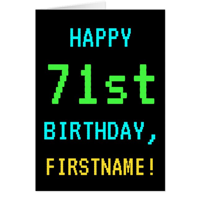 Fun Vintage/Retro Video Game Look 71st Birthday (Front)