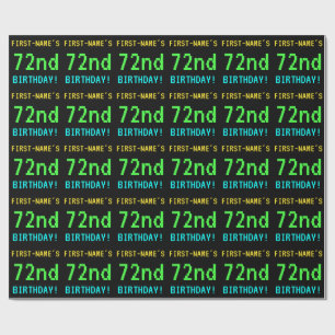Fun Vintage/Retro Video Game Look 72nd Birthday Wrapping Paper