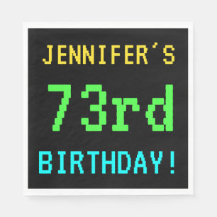 Fun Vintage/Retro Video Game Look 73rd Birthday Napkin