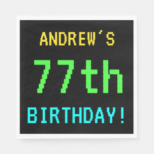 Fun Vintage/Retro Video Game Look 77th Birthday Napkin