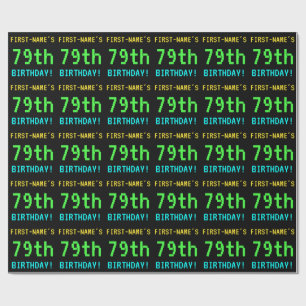 Fun Vintage/Retro Video Game Look 79th Birthday Wrapping Paper