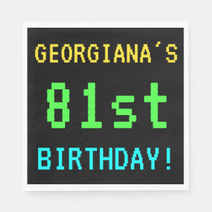 Fun Vintage/Retro Video Game Look 81st Birthday Napkin