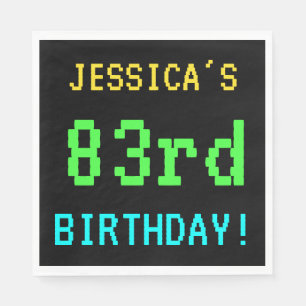 Fun Vintage/Retro Video Game Look 83rd Birthday Napkin