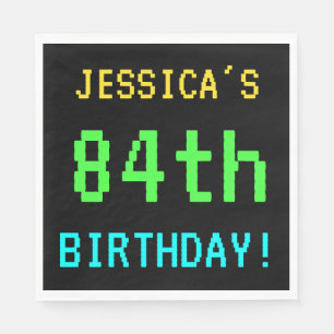 Fun Vintage/Retro Video Game Look 84th Birthday Napkin